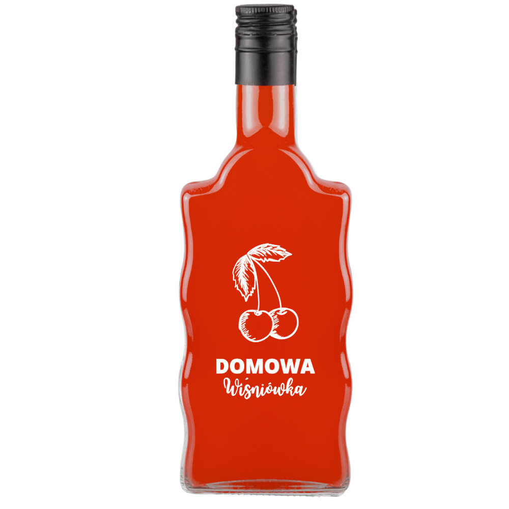 Butelka na wiśniówkę z nadrukiem - Fala 500ml