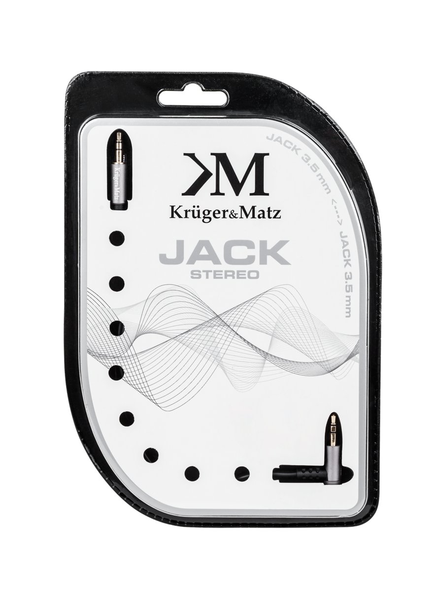 Kruger&Matz Kabel wtyk kątowy - wtyk prosty jack 3.5 stereo 1.0m LEC-KM0312