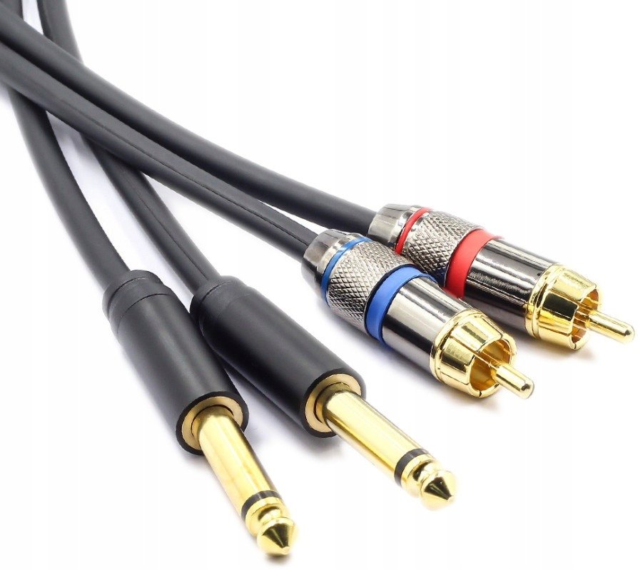 Kabel 2xJACK 6,3/2xRCA Chinch Audio Mikrofonowy