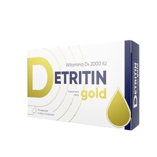Detritin Gold witamina D w oleju z krokosza 75 kapsułek