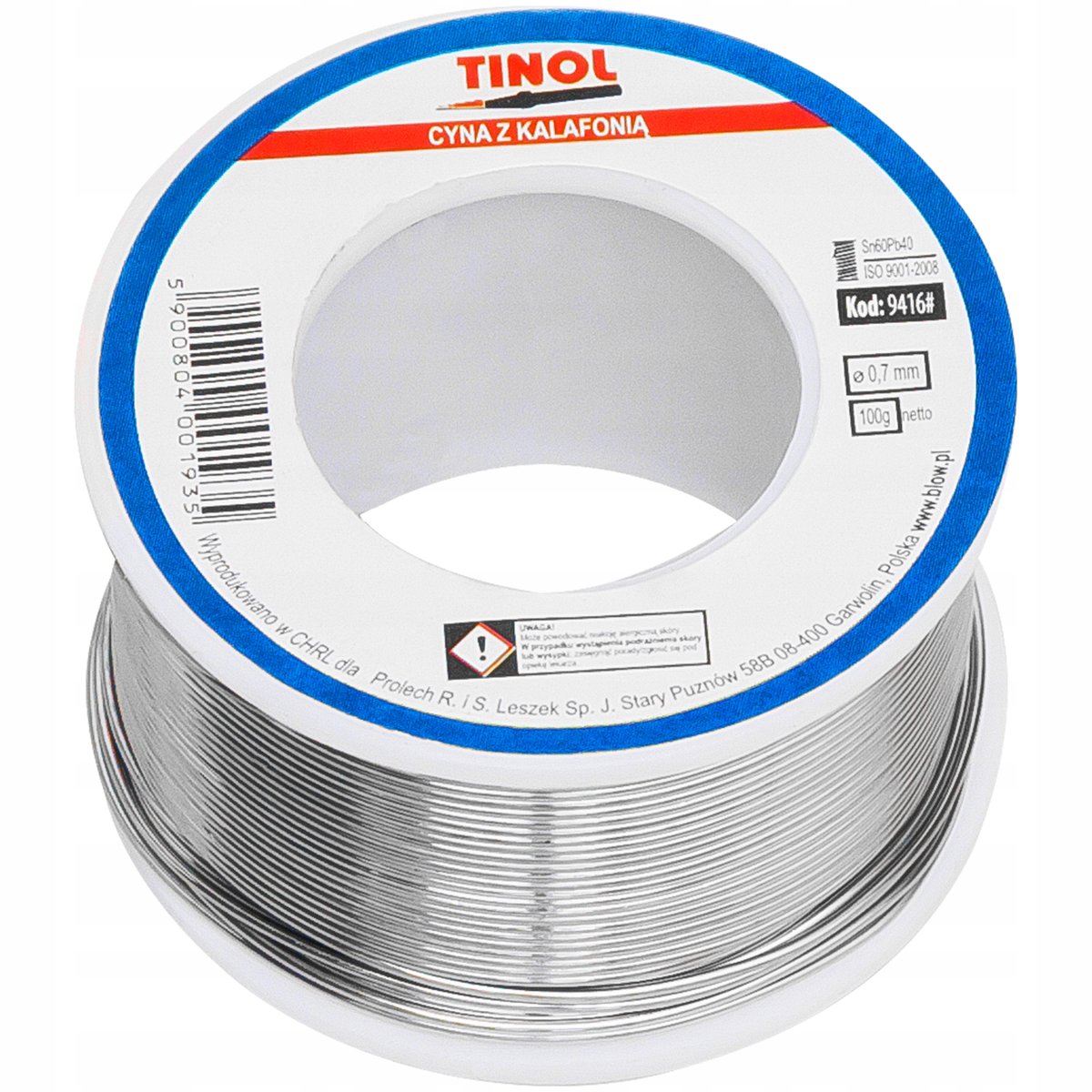 Cyna spoiwo lutownicze z topnikiem 100g 0,7mm