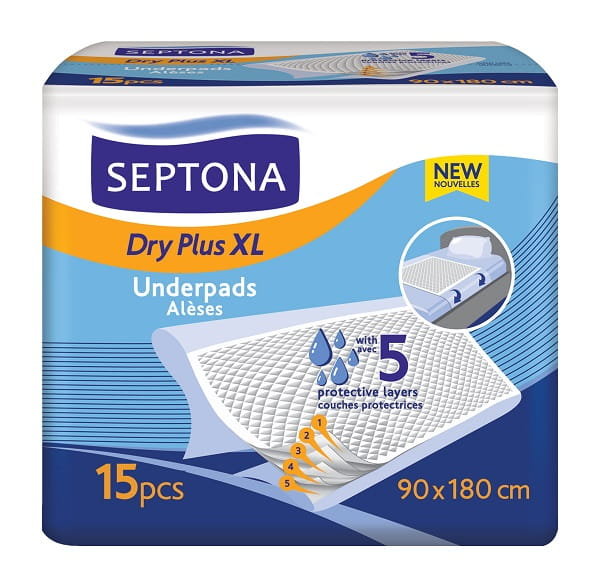 Opinie o Septona Dry Plus XL podkłady higieniczne 90 x 180 cm 15 sztuk 9103397