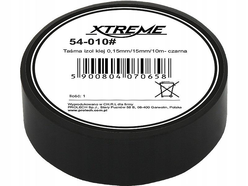 Taśma Izolacyjna Xtreme Izolacja Czarna 15mm 10M