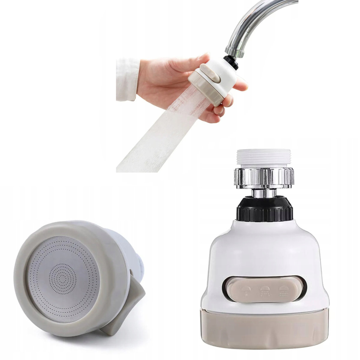 Perlator Sitko Końcówka Na Kran 2 Strumienie Wody Obrotowy Do Baterii