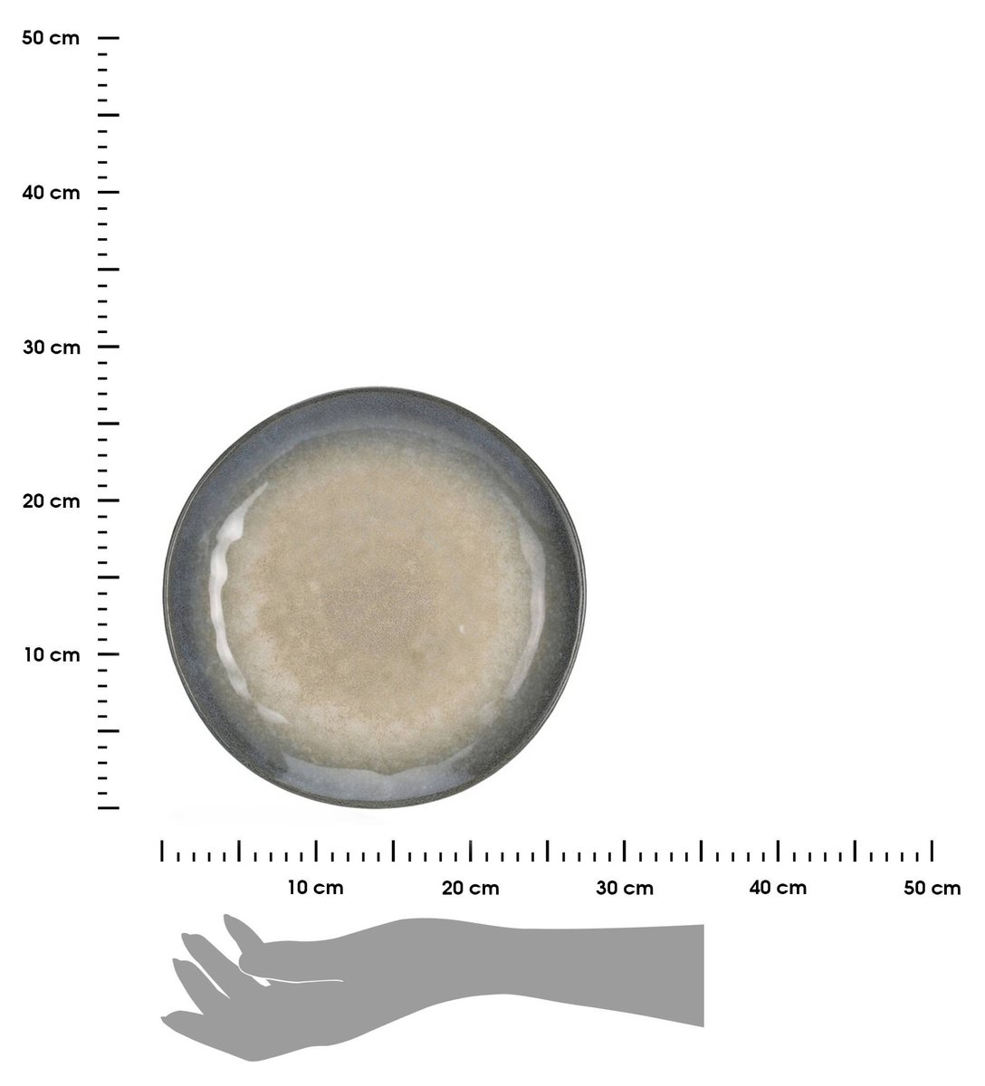Okrągły Talerz Kamionka Obiadowy Duży Płaski 27cm