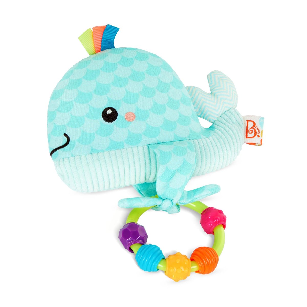 B.Toys Whimsy Whale Grzechotka sensoryczna Wielorybek