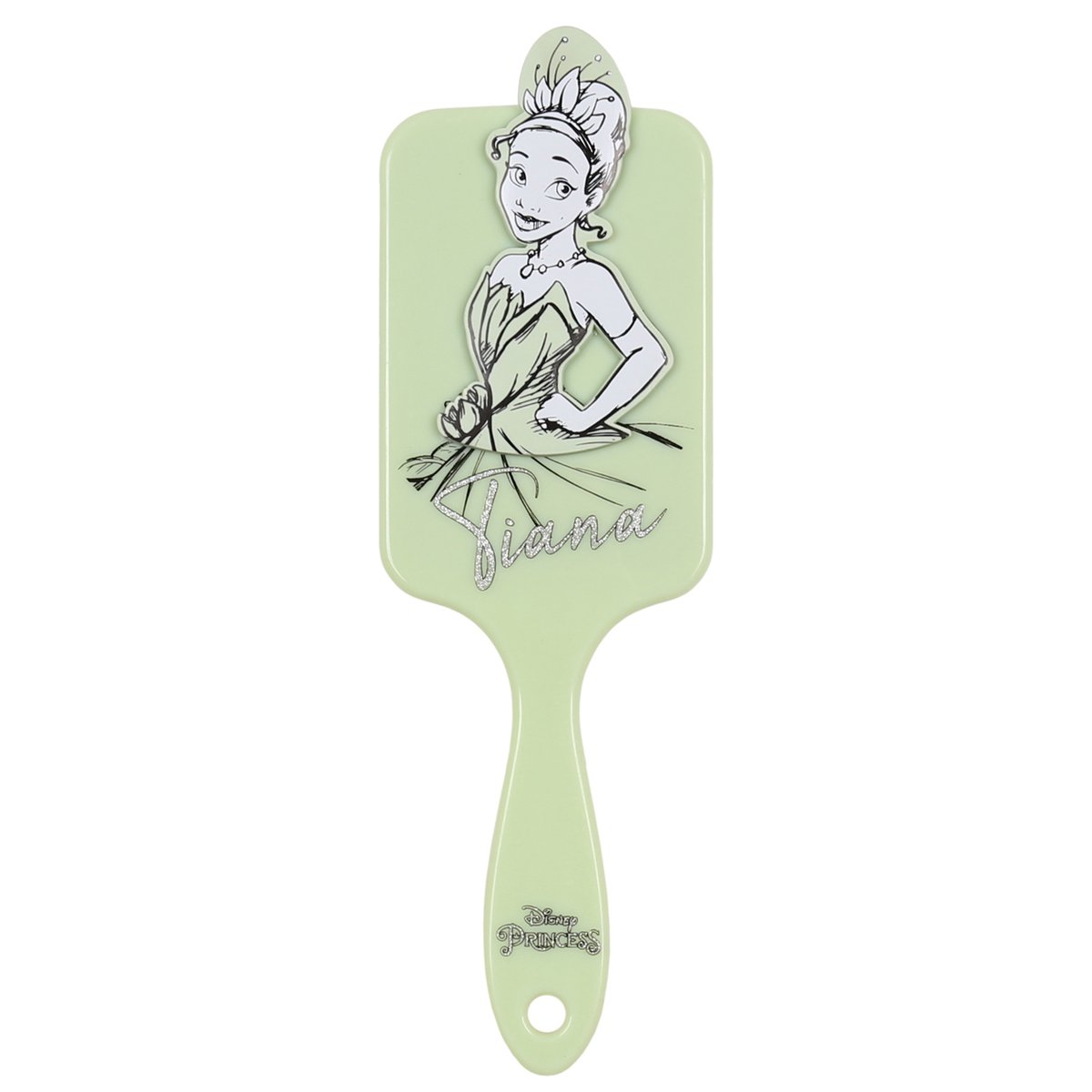 Tiana DISNEY Seledynowa szczotka do włosów, płaska, duża, plastikowa Uniwersalny
