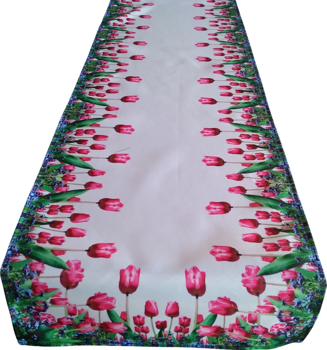 Bieżnik z nadrukiem, 40x140, różowy w kwiaty, OHA-003-A