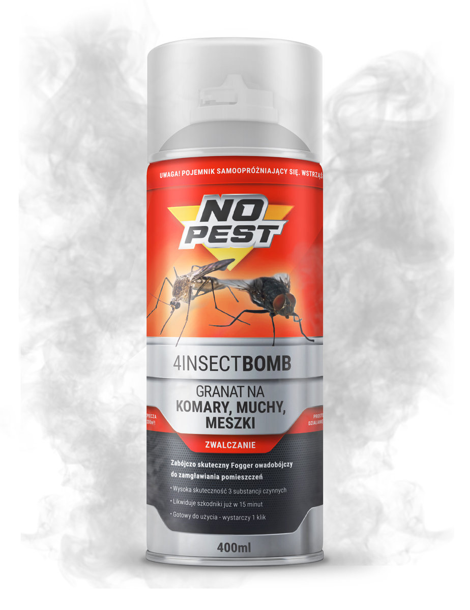 Bomba No Pest Na Komary Muchy 400Ml Granat Fogger Środek Preparat Odymiacz Na Komary Muchy Meszki Ćmianki