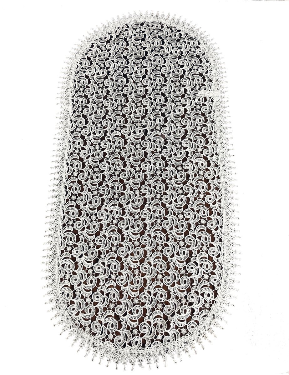 Bieżnik z gipiury, 30x120, biały geometryczny, GB01-1