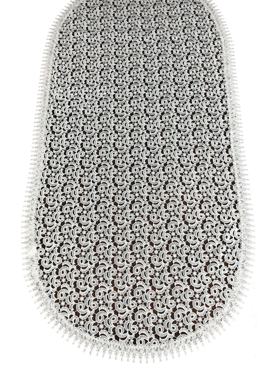 Bieżnik z gipiury, 50x100, biały geometryczny, GB01-1