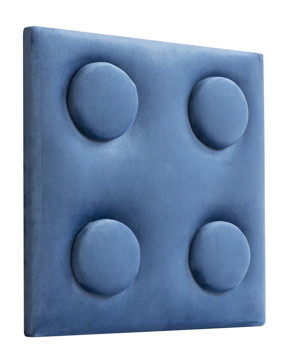 Panel ścienny tapicerowany Velvet Lego 25x25x4 cm niebieski