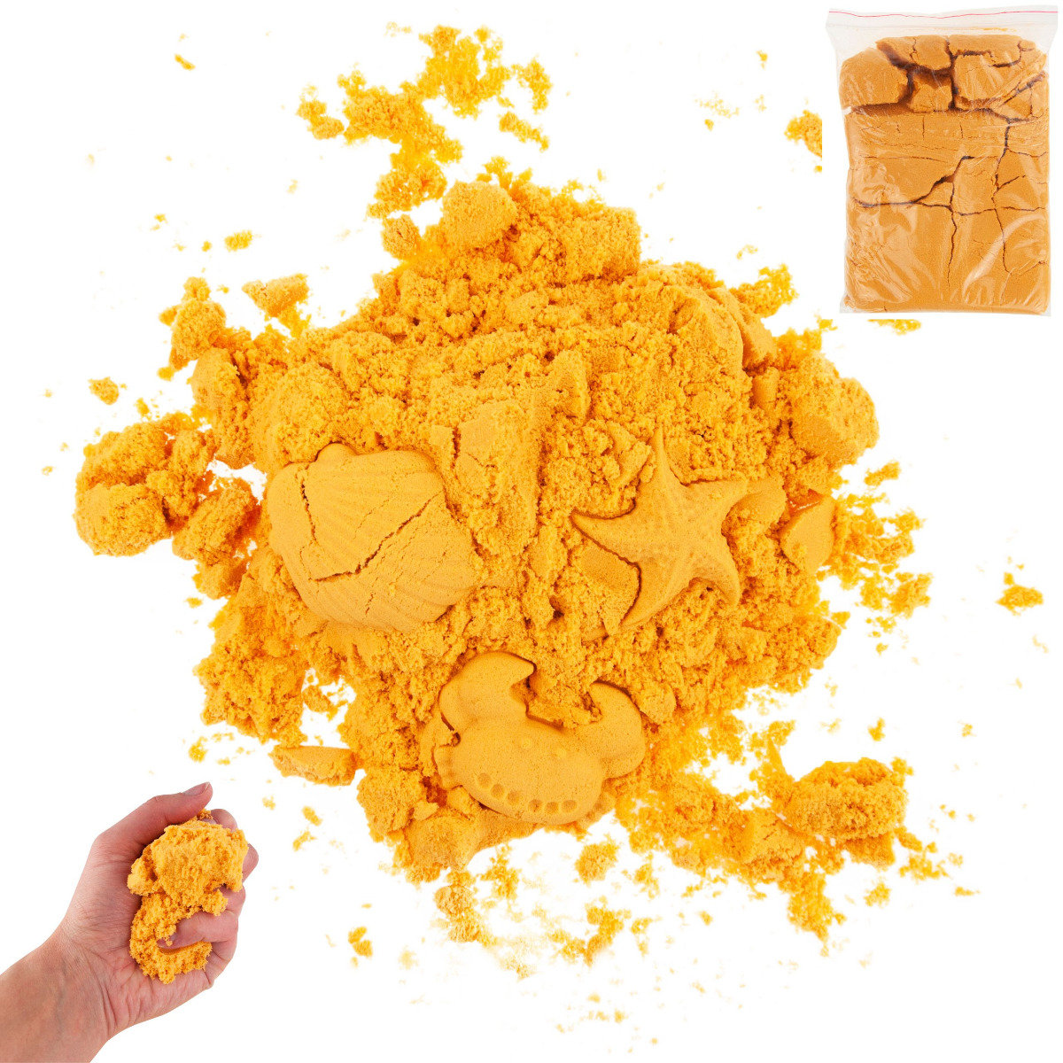 PIASEK KINETYCZNY 1KG POMARAŃCZOWY PIASKOLINA