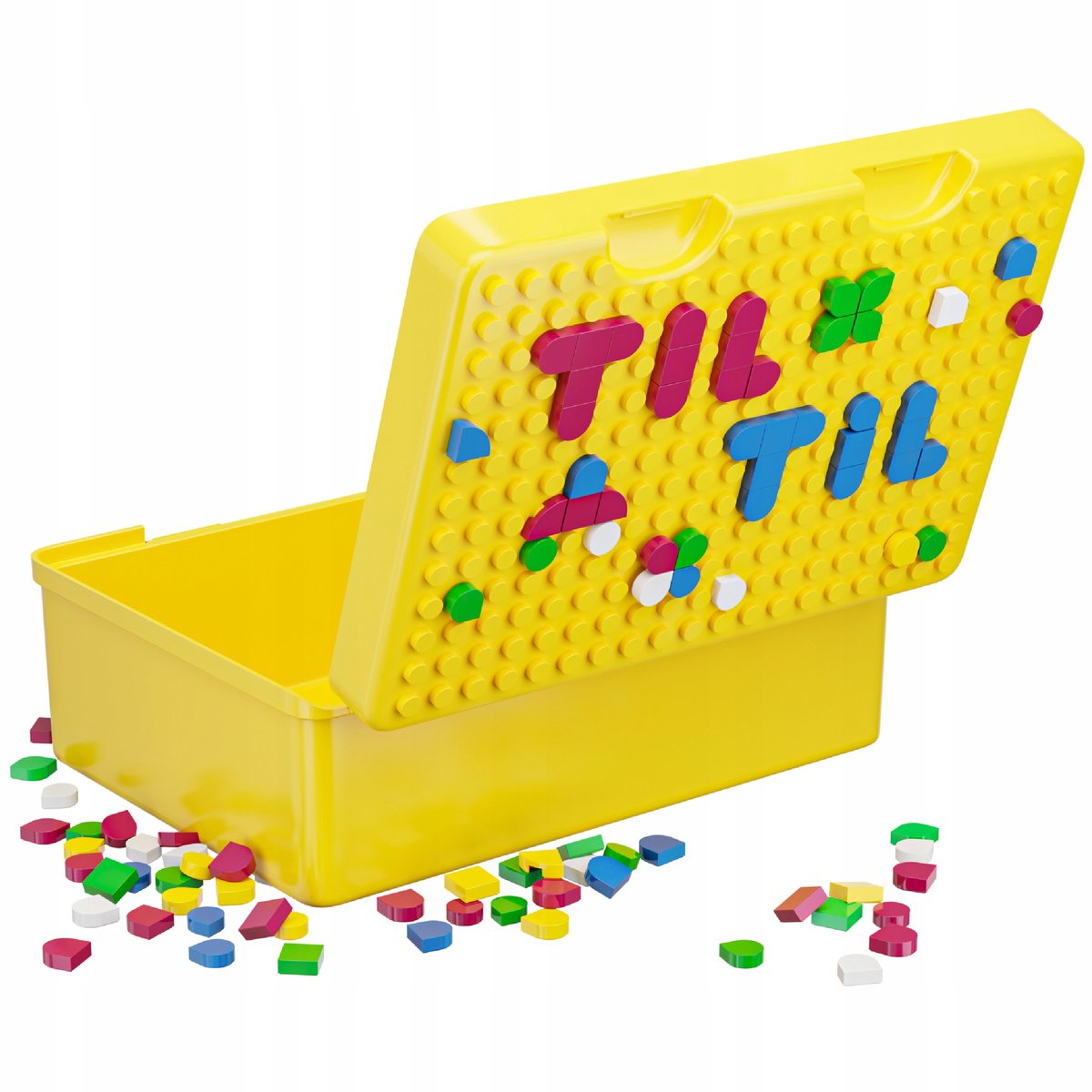 Pudełko Śniadaniowe Dla Dzieci Żółte + Klocki