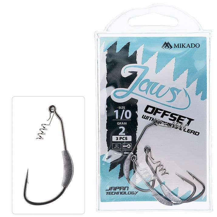 MIKADO Haki z wkrętem Jaws Offset 3/0 5g - 3szt.