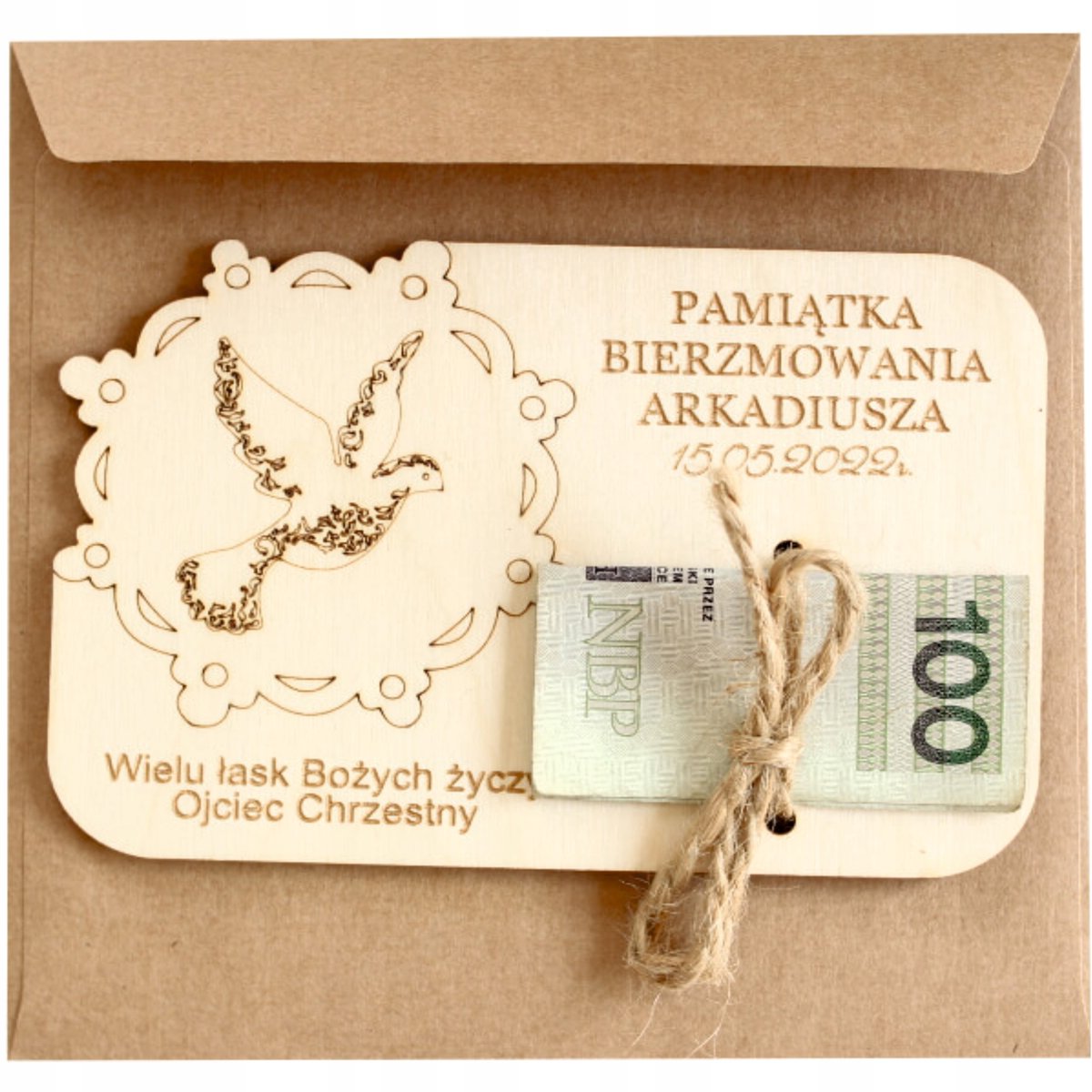 Prezent na Bierzmowanie Kartka na Bierzmowanie Pamiątka Podarunek Kartka Prezentowa