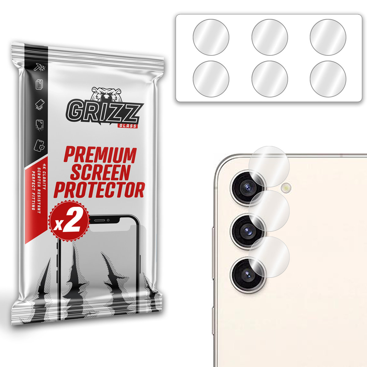 Grizzglass Hybridglass Camera Szkło Hybrydowe Na Obiektyw Do Samsung Galaxy S23 Plus