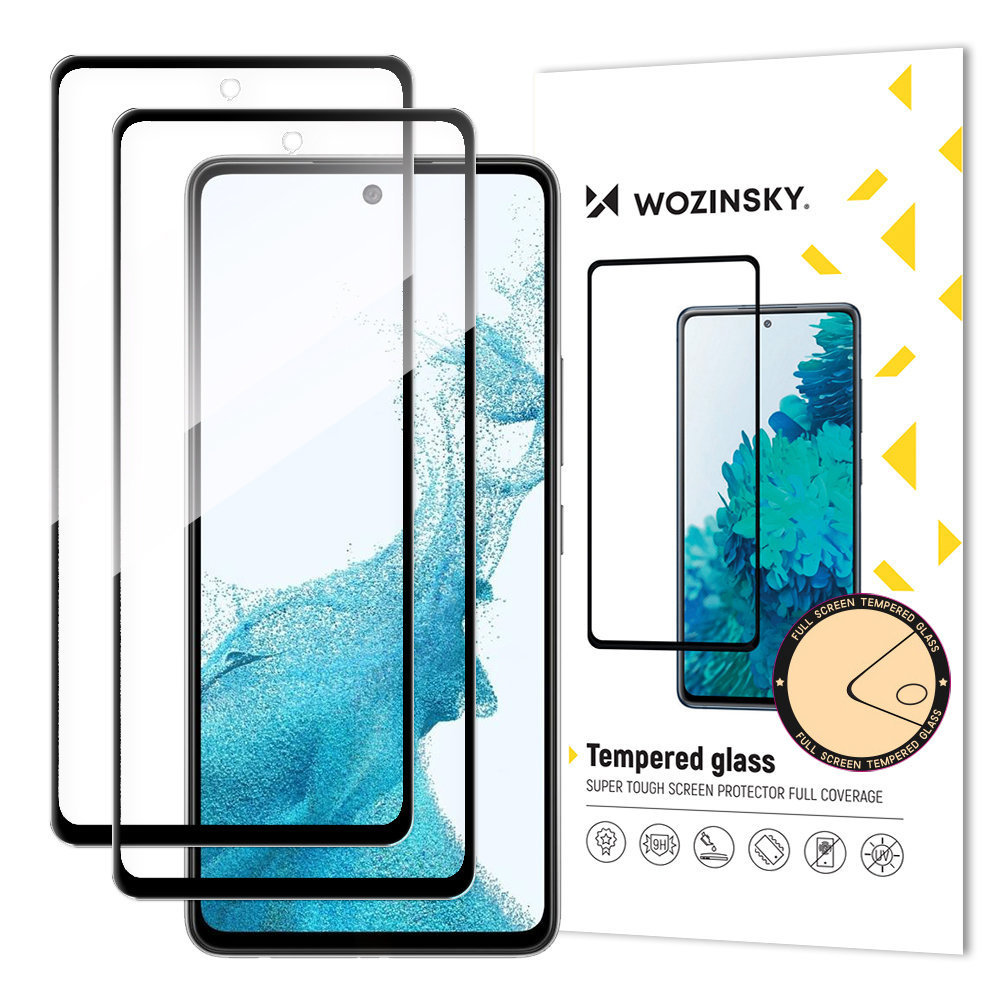 Wozinsky zestaw 2x super wytrzymałe szkło hartowane Full Glue na cały ekran z ramką Case Friendly Samsung Galaxy A33 5G czarny