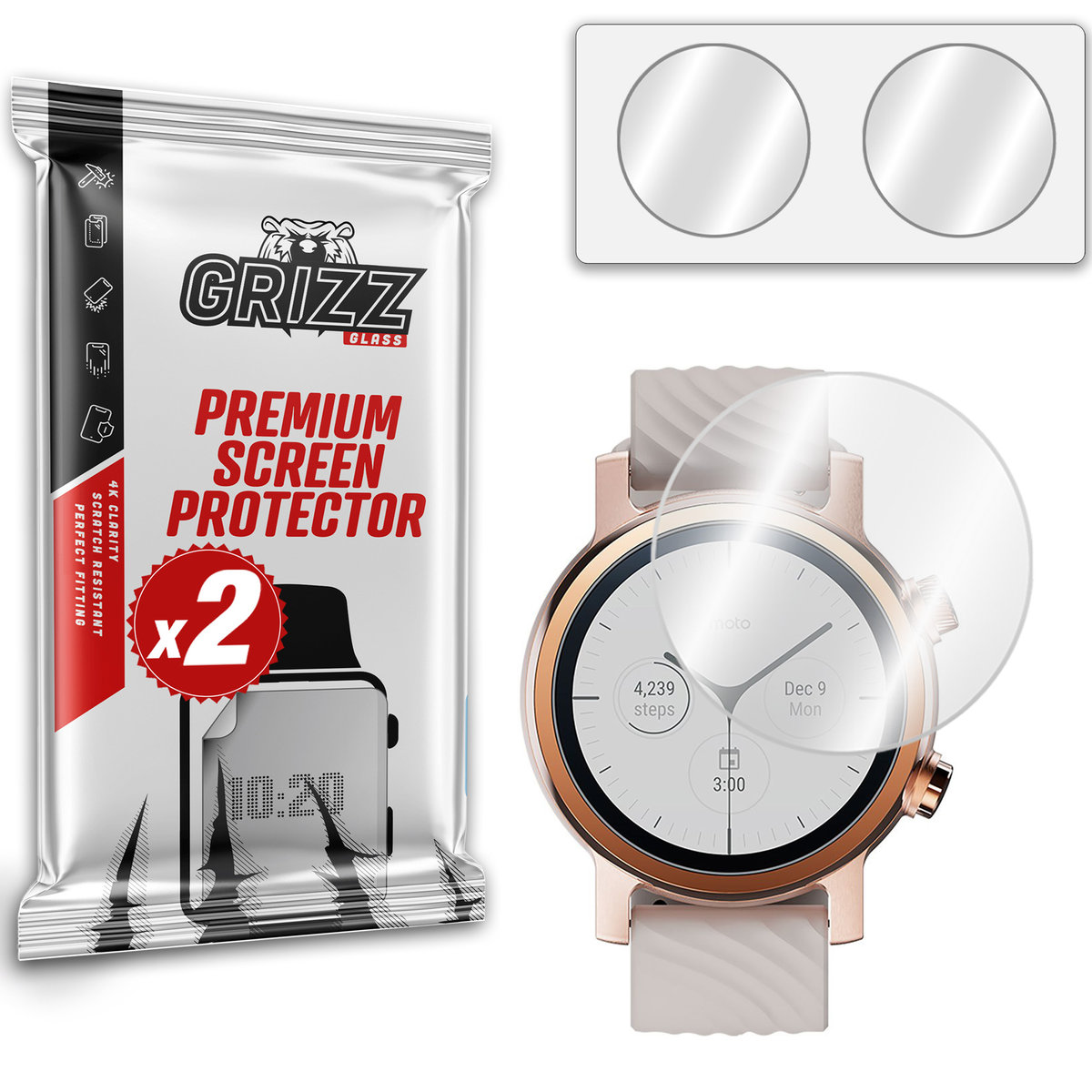 Grizzglass Hybridglass Szkło Hybrydowe Do Motorola Moto Watch 150
