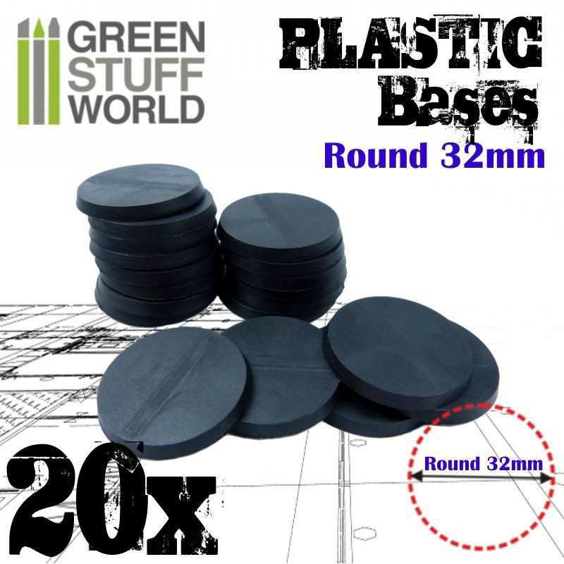 Green Stuff World: Plastikowe Podstawy   - Okrągłe 32Mm Czarne