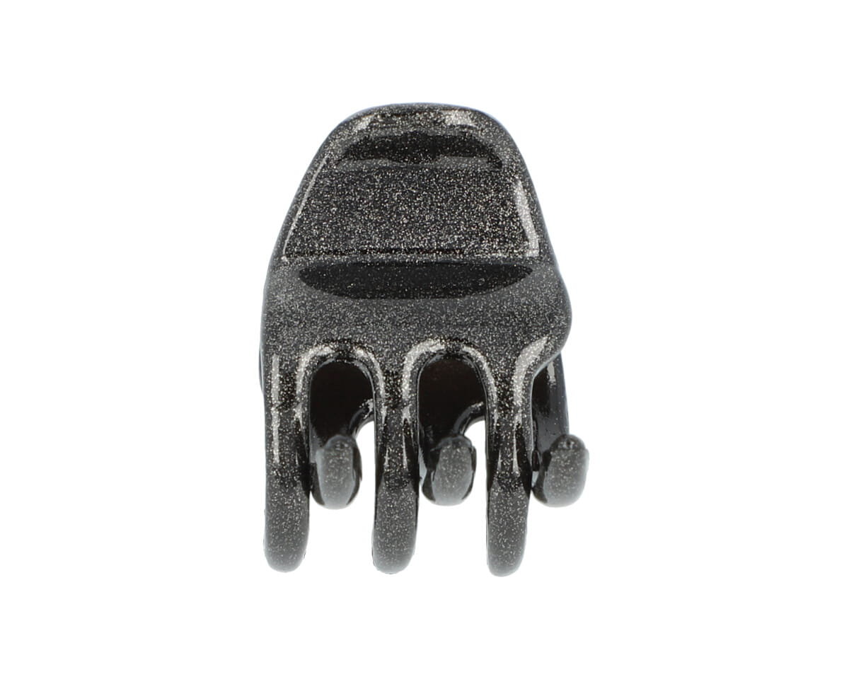 Klamra francuska czarna brokatowa 2x3 cm