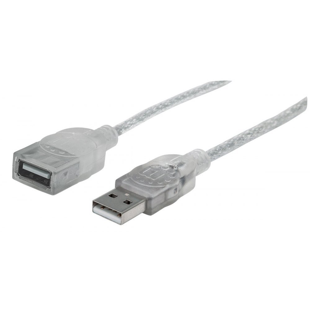 Manhattan Kabel Usb Usb 2.0 A-a M/f, 1,8m, srebrny