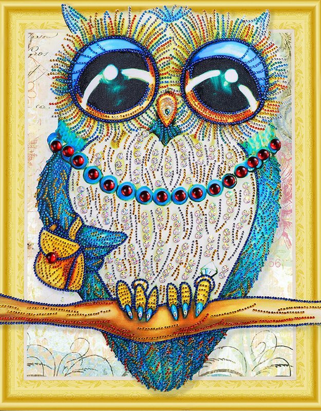 Norimpex Diamentowa mozaika Mandala 7D Sowa 40x30cm 1006651