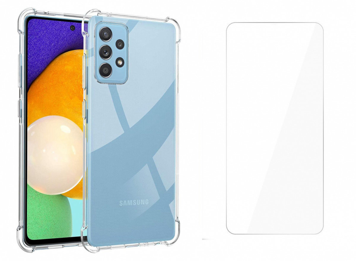 Braders Etui żelowe A-shock + Szkło Hartowane Płaskie do Samsung Galaxy A52 4G / 5G