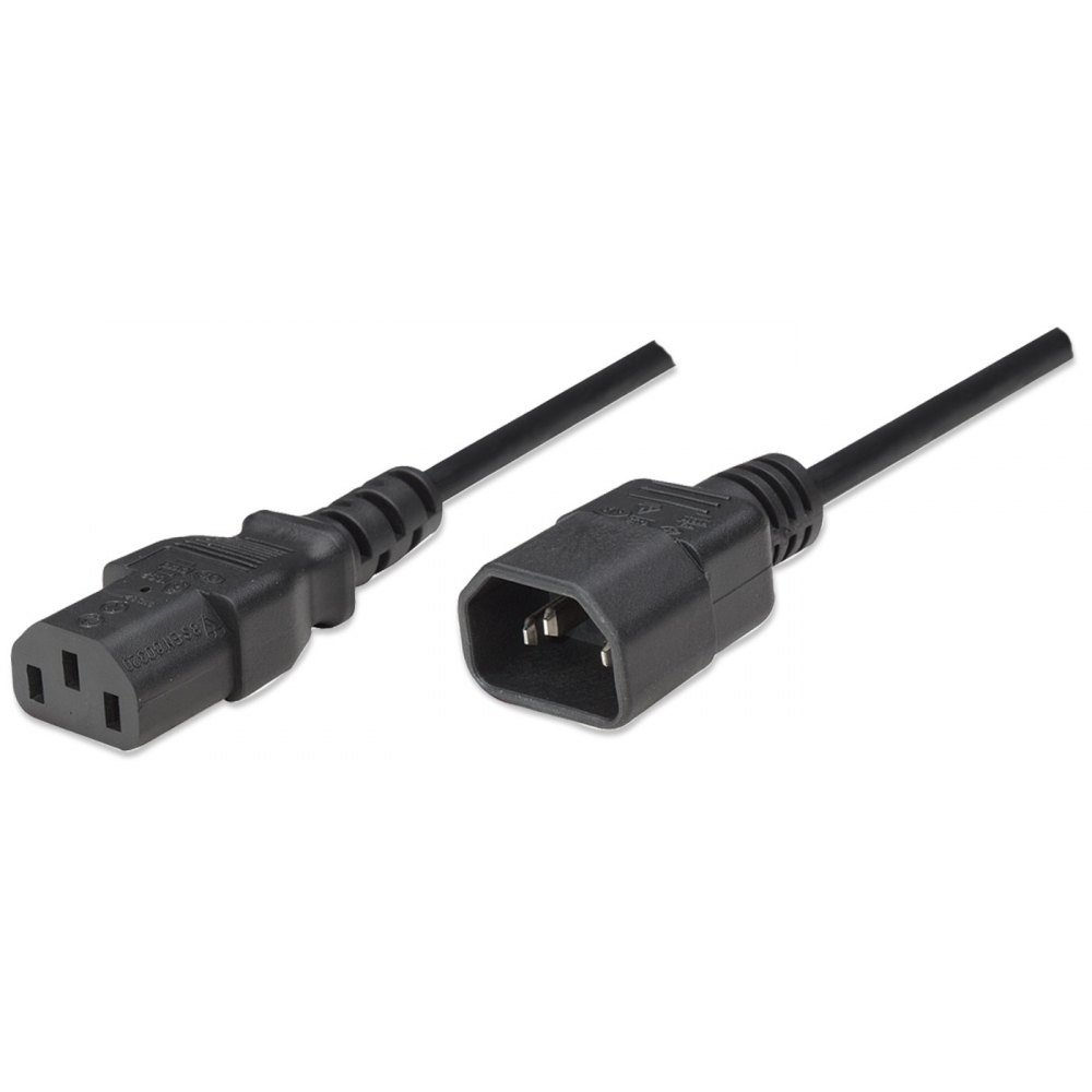 Wentronic Goobay przewód zasilający, wtyk C14 na złącze żeńskie C13, czarny, różne urządzenia.Długości czarny 4040849951244