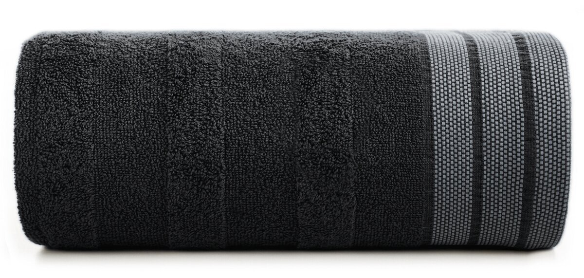 Ręcznik bawełniany, 30x50, czarny z bordiura, R170-08