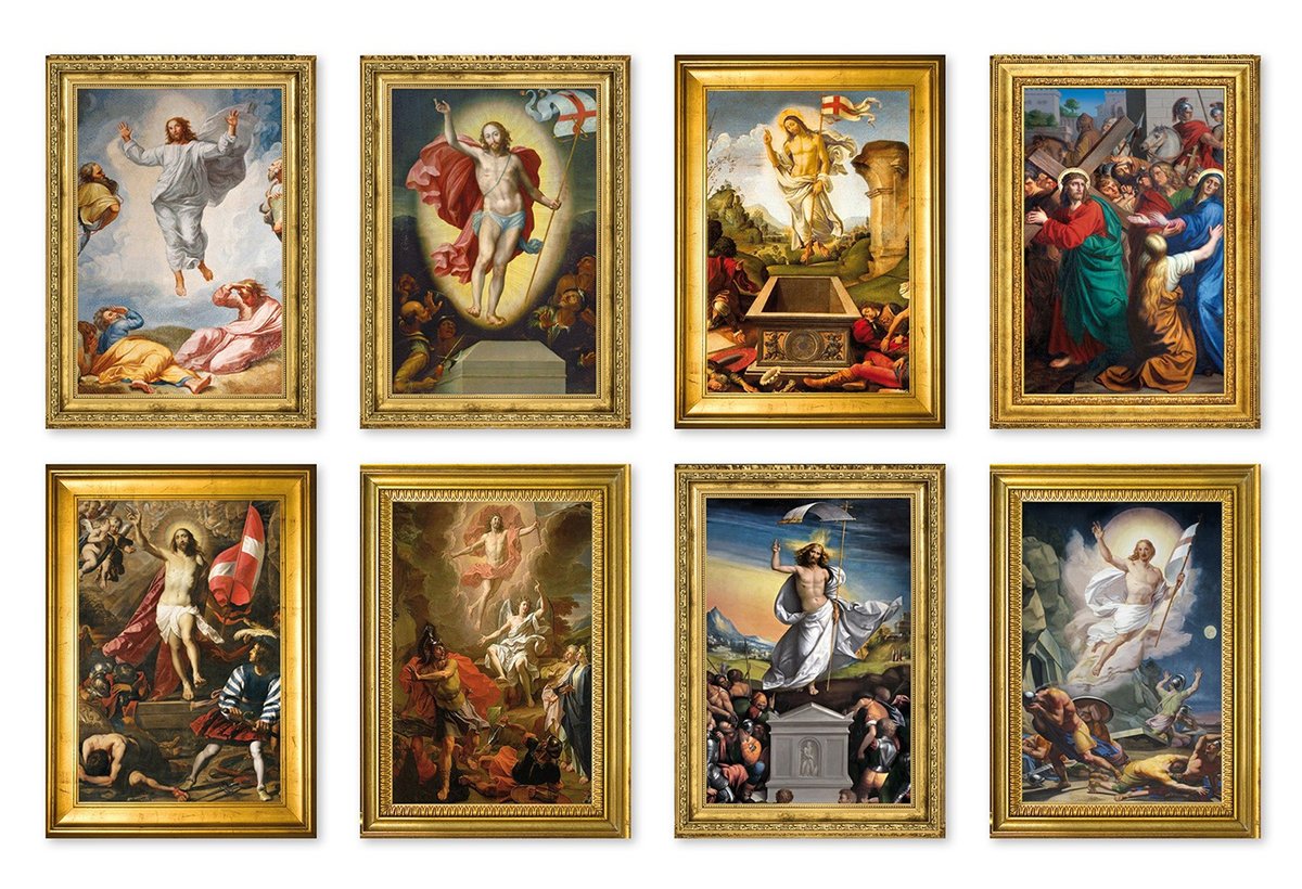 Kartki Wielkanocne religijne bez życzeń zestaw 8 szt RRWBTZ