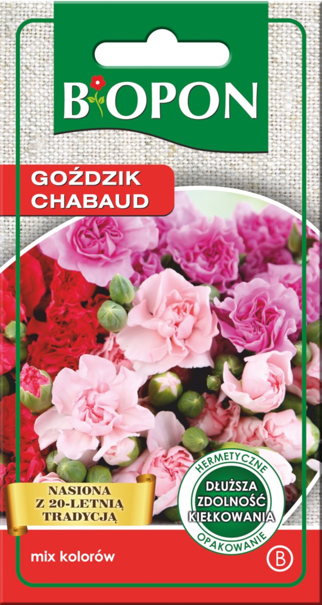 Nasiona Biopon - Goździk Chabaud Mix Kolorów 0.5G