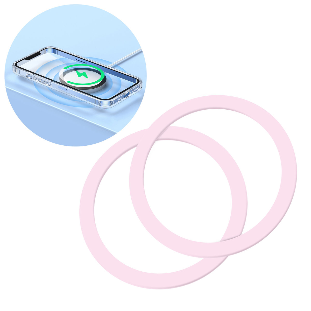 Joyroom zestaw metalowych pierścieni magnetycznych do smartfona 2 szt. różowy (JR-Mag-M3)