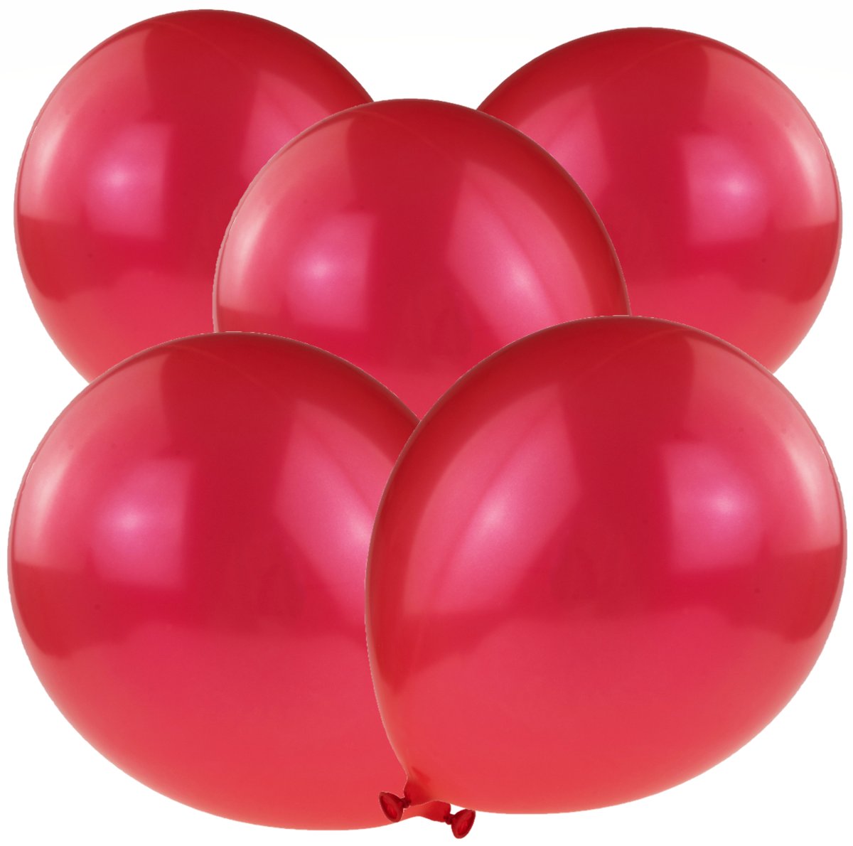 BALONY METALICZNE 5SZT CHROM CZERWONY RUBIN ŚLUB