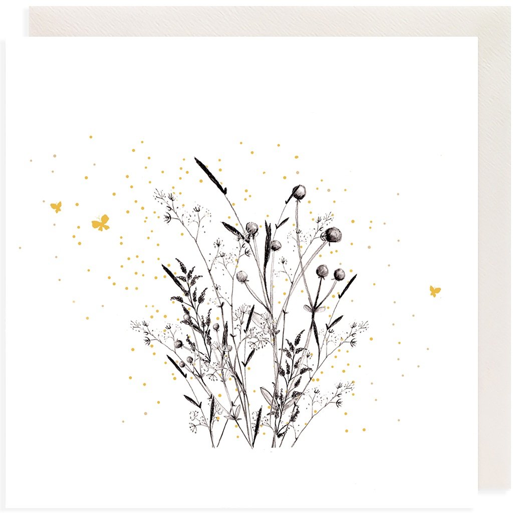 Clear Creations Karnet Złocony CL3801_BL Łąka