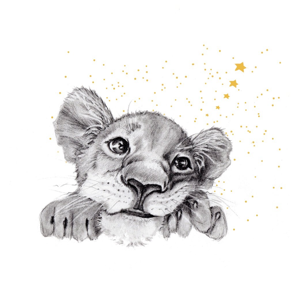 Clear Creations Karnet Złocony CL3810_BL Lew