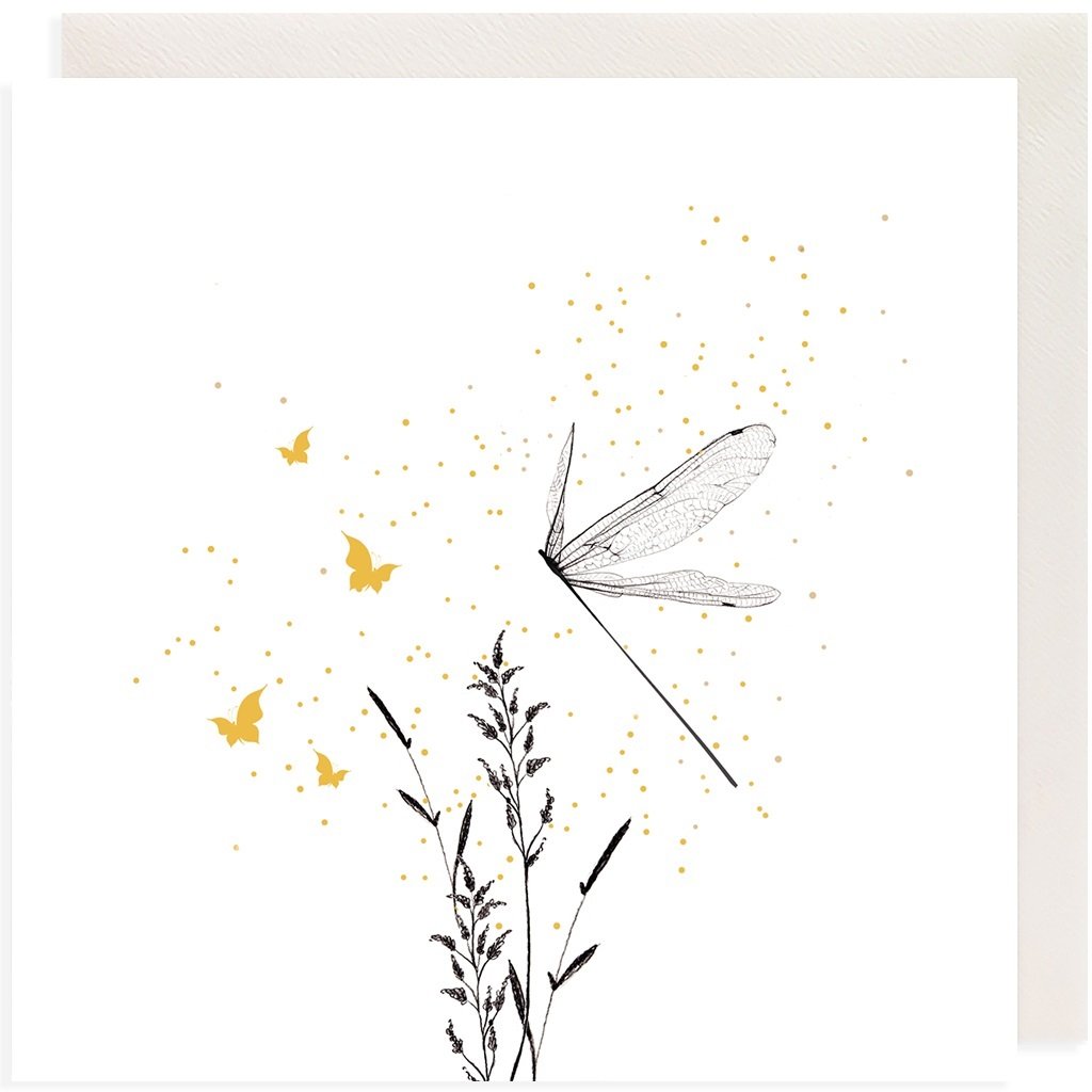 Clear Creations Karnet Złocony CL3811_BL Ważka