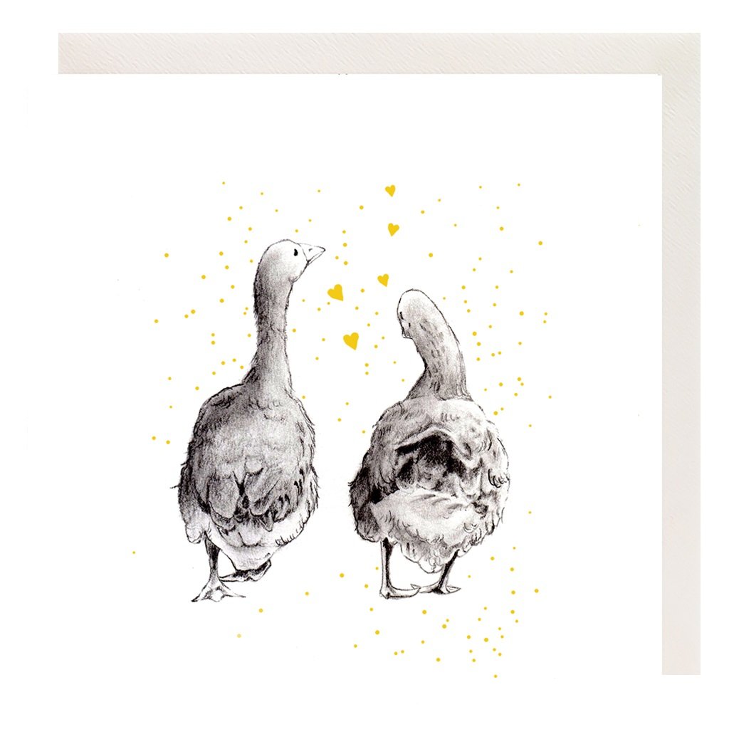 Clear Creations Karnet Złocony CL3812_BL Gęsi