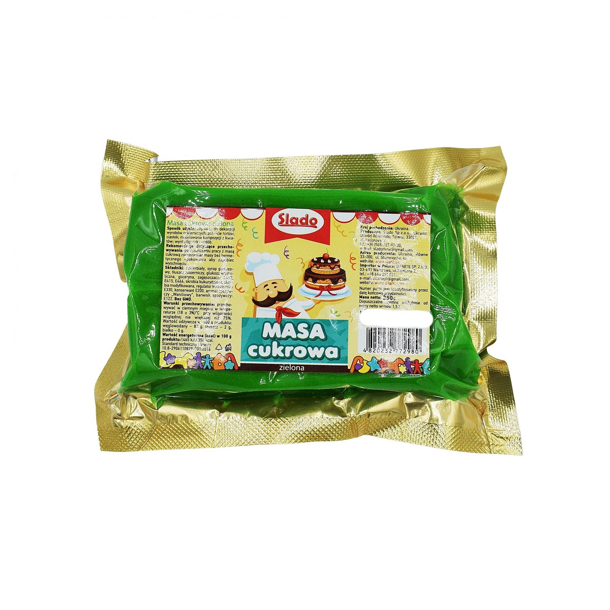 Masa Cukrowa Zielona Lukier Plastyczny 250 g