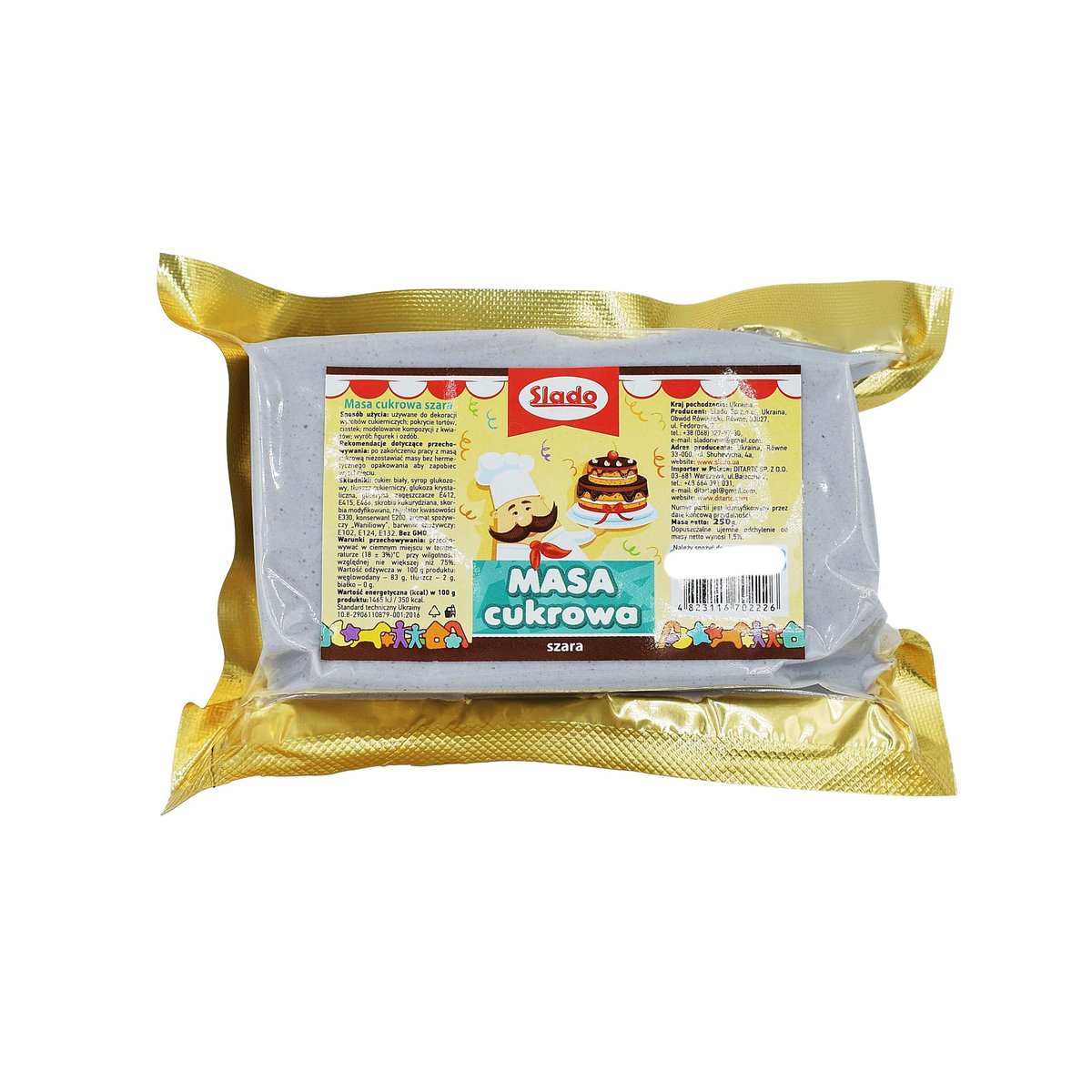 Masa Cukrowa Szara Lukier Plastyczny 250 g