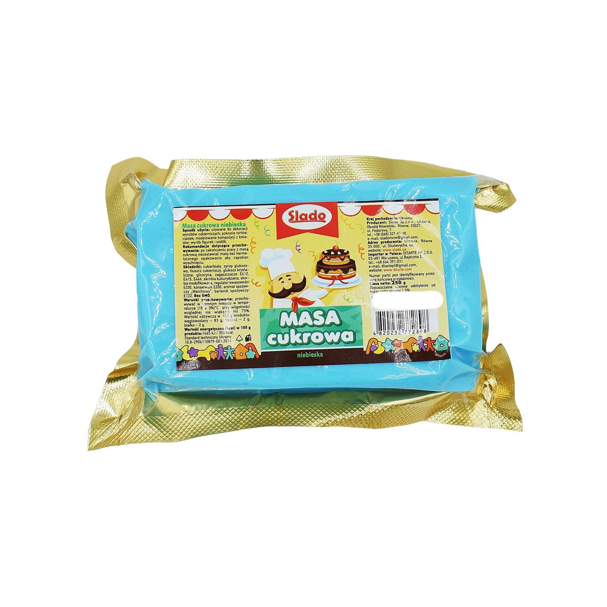 Masa Cukrowa Niebieska Lukier Plastyczny 250 g