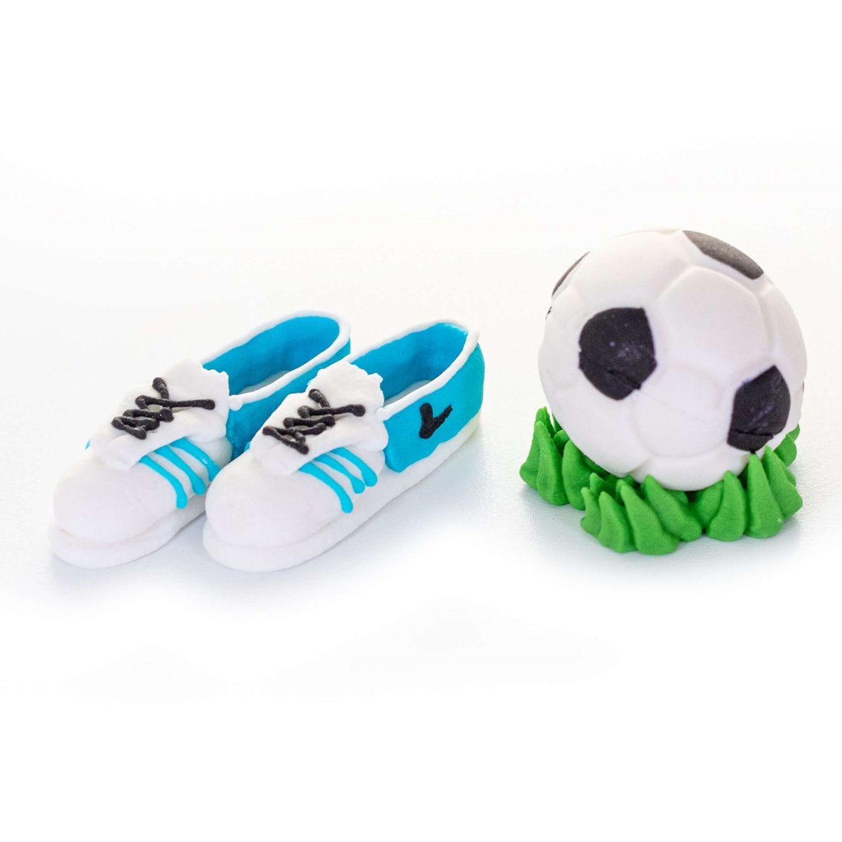 Niebieskie Buty Piłkarskie i Piłka Dekoracja Cukrowa