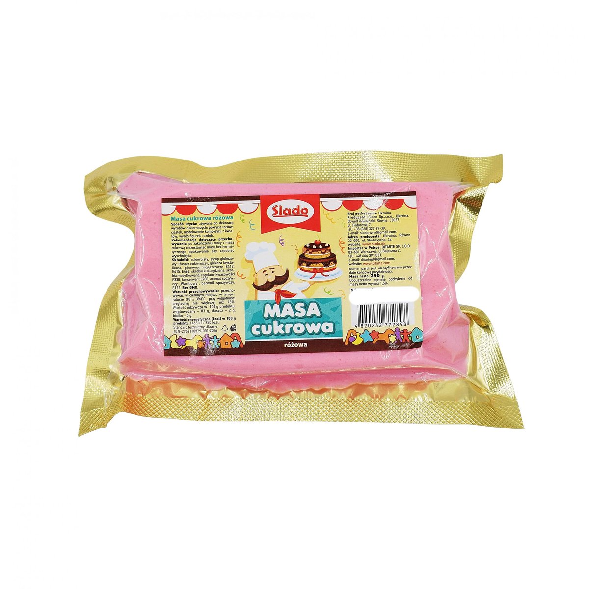 Masa Cukrowa Różowa Lukier Plastyczny 250 g