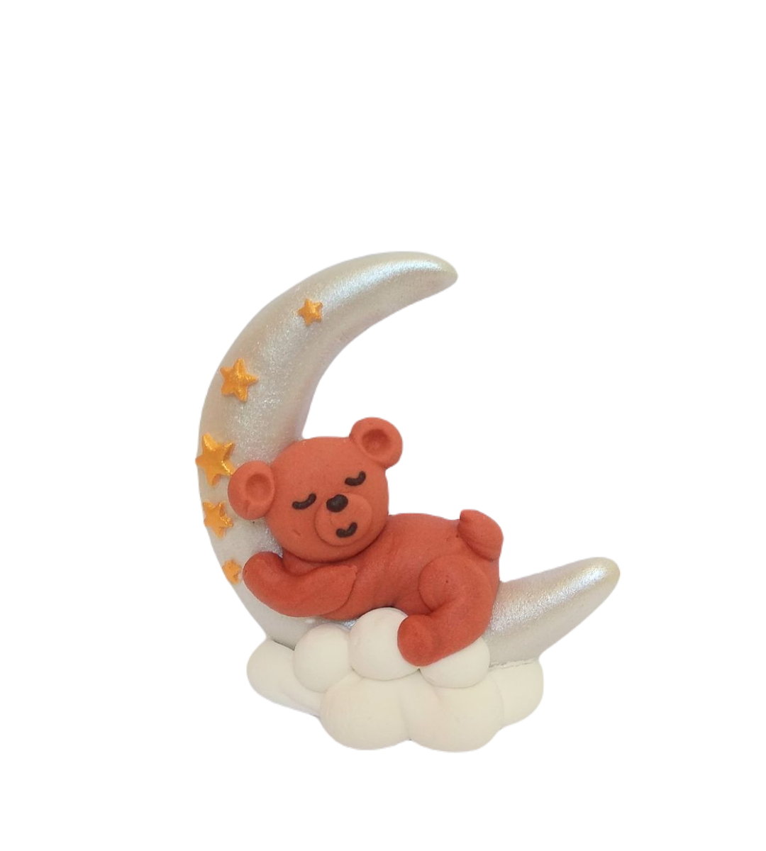 Figurka cukrowa Miś misiaczek na księżycu brązowy
