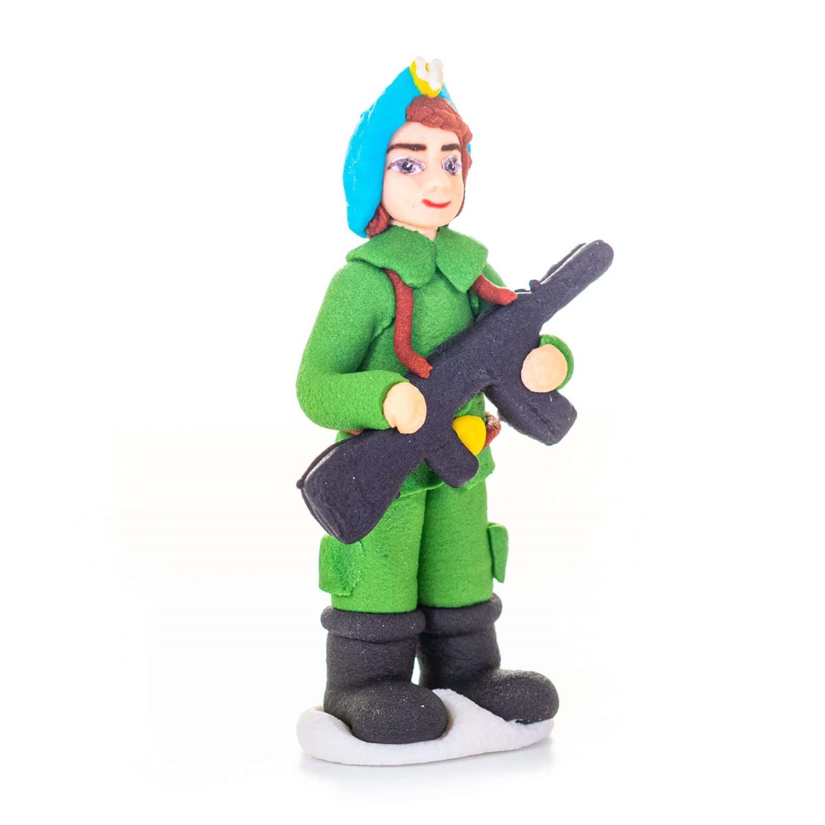 Figurka Cukrowa Żołnierz Wojskowy Na Tort