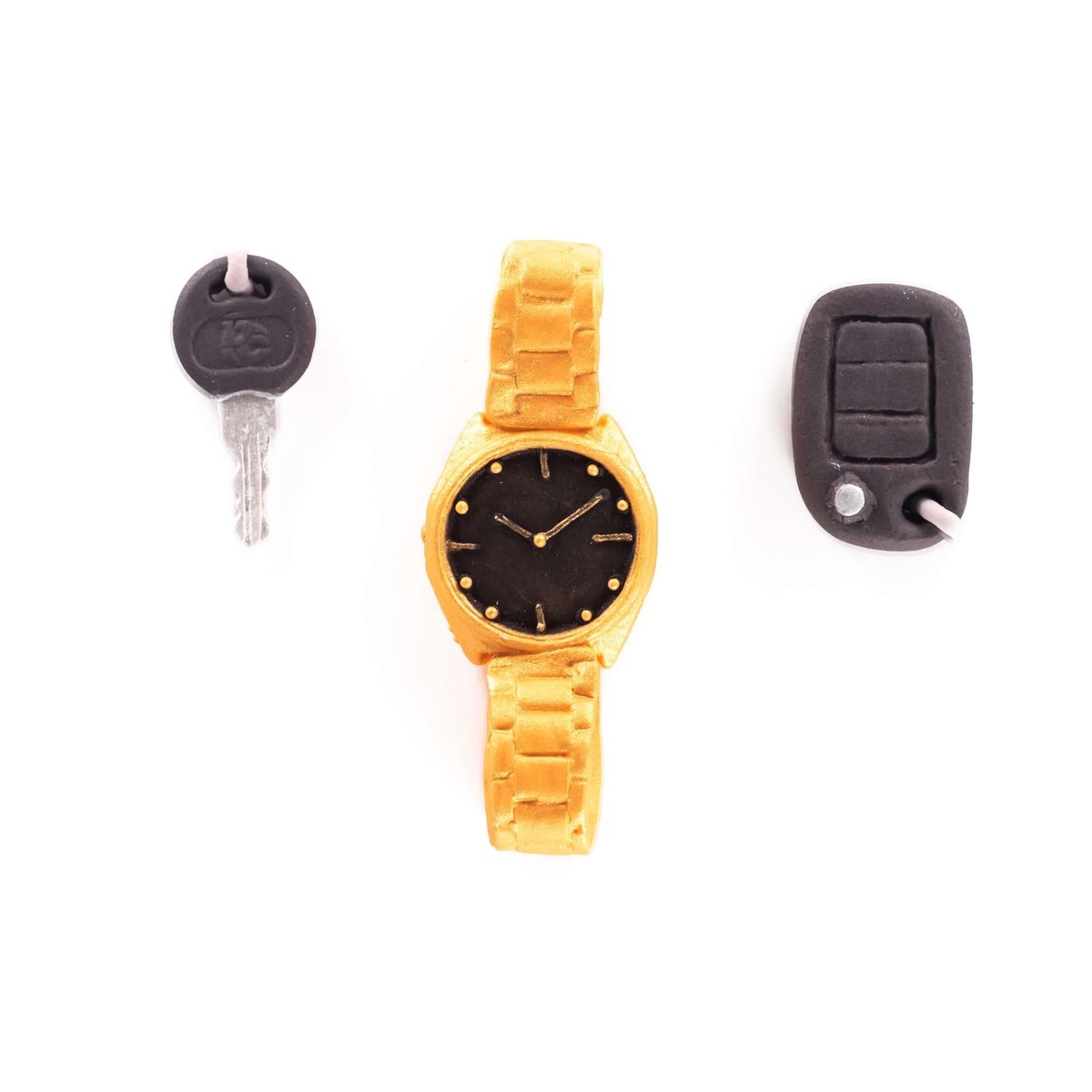 Zestaw Cukierniczy Zegarek, Klucz I Breloczek (Złoty)