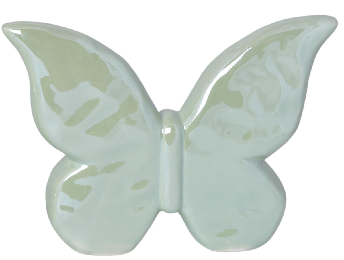 Motyl Ceramiczny zielony perłowy, perłowy, 10,5x2,5x7,5cm