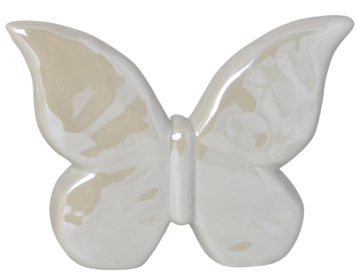 Motyl Ceramiczny zielony perłowy, perłowy, 19,5x4x14,5x4x14,5cm