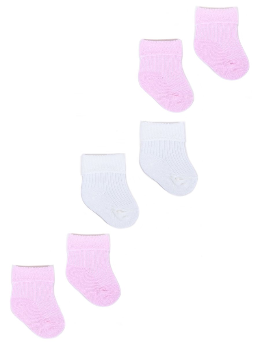 Skarpety niemowlęce dziewczęce bezuciskowe 3PAK 6-9 miesięcy