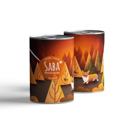 Mokra karma dla psa -  konina (100%) SABA 850g